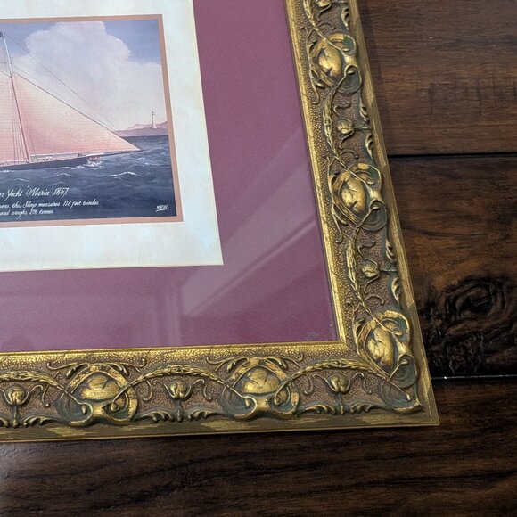 The Cutter Yacht Maria 1857 Framed Picture By MRW - early 1990s - Picture 8 of 8